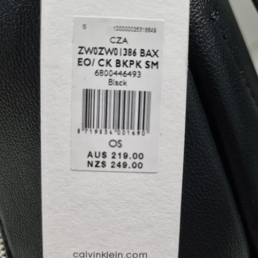 **SOLD** Calvin Klein Faux Leather Women's Small Back Pack - Picture 3 of 5